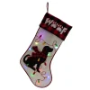 Glitzhome 21" L Led Embroidered Linen Dog Christmas Stocking Clearance