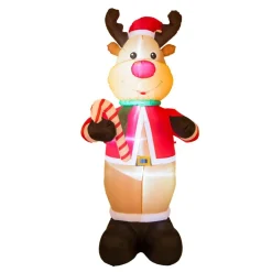 Glitzhome 8' Lighted Inflatable Reindeer Decor Hot