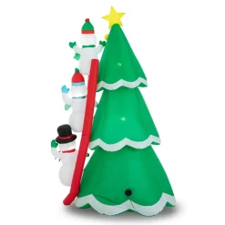 Glitzhome 8' Lighted Inflatable Xmas Snowman Climbing Up Tree Decor Best
