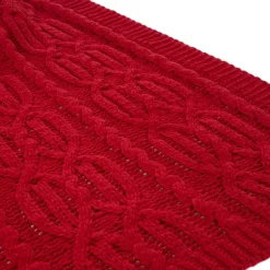 Glitzhome Chenille Knitted Red Throw Blanket New