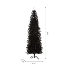 Glitzhome 7.5Ft Black Tinsel Artificial Christmas Tree Outlet