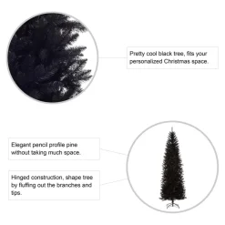 Glitzhome 7.5Ft Black Tinsel Artificial Christmas Tree Outlet