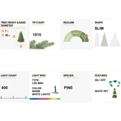 Glitzhome 7Ft. Deluxe Pre-Lit Pine Artificial Christmas Tree W/ Lights Best