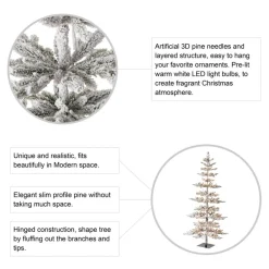 Glitzhome 7Ft. Deluxe Pre-Lit Pine Artificial Christmas Tree W/ Lights Best