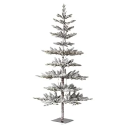 Glitzhome 6Ft Deluxe Pre-Lit Flocked Pine Artificial Christmas Tree Hot