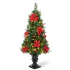 Glitzhome 4Ft Pre-Lit Poinsettia Artificial Christmas Porch Tree Discount