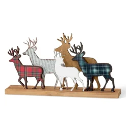 Glitzhome Galvanized Metal And Wooden Reindeer Table Decor Discount