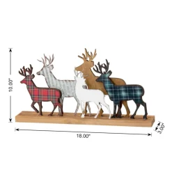 Glitzhome Galvanized Metal And Wooden Reindeer Table Decor Discount