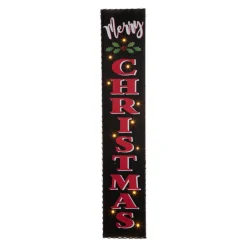 Glitzhome 42"H Lighted Wooden Black Christmas Porch Sign Sale
