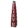 Glitzhome 42"H Wooden Believe Double Sided Porch Decor Outlet