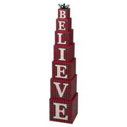Glitzhome 42"H Wooden Believe Double Sided Porch Decor Outlet