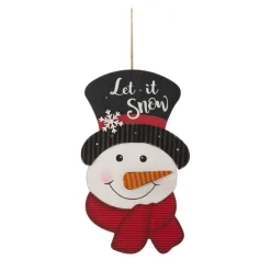 Glitzhome 19In H Lighted 3D Wooden Metal Snowman Wall Decor Online