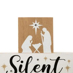 Glitzhome 12In H Lighted Wooden Nativity Block Word Sign Outlet