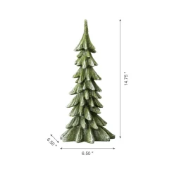 Glitzhome 14.75In H Resin Christmas Table Tree Decor New