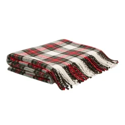 Glitzhome 60In L Acrylic Plaid Woven Throw Outlet