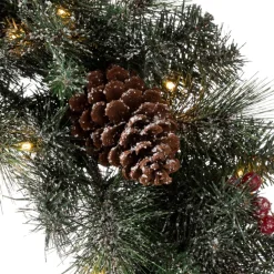 Glitzhome Led Glittered Christmas Wreath, 2Pk Garland, 2Pk Tree Outlet