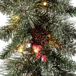 Glitzhome Led Glittered Christmas Wreath, 2Pk Garland, 2Pk Tree Outlet