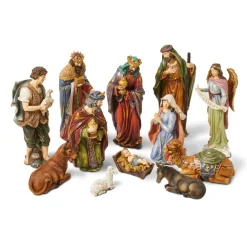 Glitzhome 12Pcs Resin Nativity Figurine Set Best