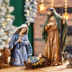 Glitzhome 12Pcs Resin Nativity Figurine Set Best