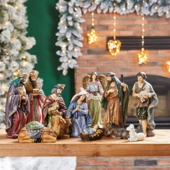 Glitzhome 12Pcs Resin Nativity Figurine Set Best