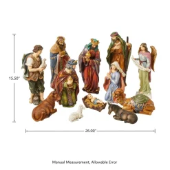 Glitzhome 12Pcs Resin Nativity Figurine Set Best
