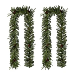 Glitzhome 2Pk 9' Pre-Lit Leds Greenery Pinecone Christmas Garland Online