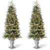 Glitzhome 2Pk Pre-Lit Artificial Pine Christmas Porch Tree Outlet
