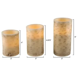 Lavish Home Flickering Flameless Led Candles With Birch Bark- Set Of 3 Best