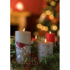 Lucid Candle 6" Cardinal Candle With 16 Oz. Liquid And Stone New