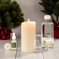 Lucid Candle 6" Pillar Candle With 16 Oz. Liquid & Fragrant Stone Hot