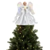 Mr. Christmas 12" Fiber Optic Angel Tree Topper White Best