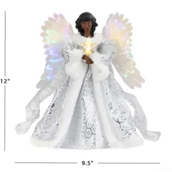 Mr. Christmas 12" Fiber Optic Angel Tree Topper White Best