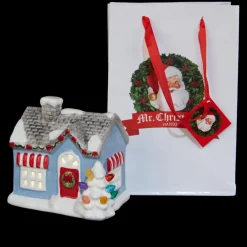 Mr. Christmas Nostalgic Ceramic Village - Set Of 3 New