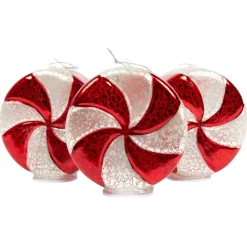 Mr. Christmas 3-Pack Mercury Glass Peppermint Ornaments With Timer Discount