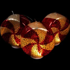 Mr. Christmas 3-Pack Mercury Glass Peppermint Ornaments With Timer Discount