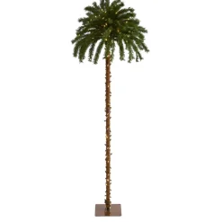Nearly Natural 7' Artificial Christmas Palm Tree With 300 Led Lights Discount