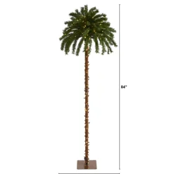 Nearly Natural 7' Artificial Christmas Palm Tree With 300 Led Lights Discount