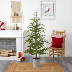 Nearly Natural 5.5 Ft. Pine Artificial Christmas Tree With 150 Lights New