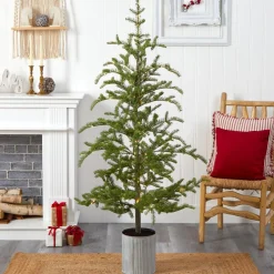 Nearly Natural 5.5 Ft. Pine Artificial Christmas Tree With 150 Lights New