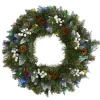 Nearly Natural 24 In. Snow Tipped Christmas Wreath With 50 Lights Hot