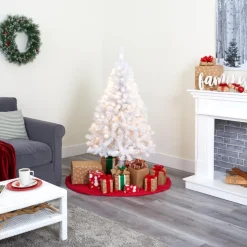 Nearly Natural 5' White Christmas Tree With 150 Clear Led Lights Sale