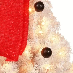 Puleo International Pre-Lit 4' Snowman Artificial Christmas Tree With 100 Lights, White Clearance