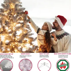 Puleo International Puleo 4-1/2 Ft. Pre-Lit Green Mountain Fir Artificial Christmas Tree Hot