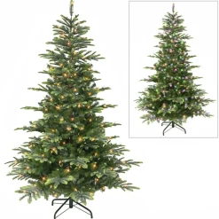 Puelo International Puleo International 7.5' Color Select Pre-Lit Aspen Green Fir Tree New