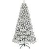 Puleo International 6.5 Ft. Flocked Virginia Pine Tree, 787 Tips Clearance