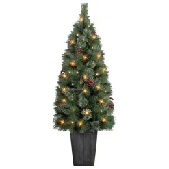 Puleo International 4' Potted Cascade Pine Tree With Plastic Pot Discount