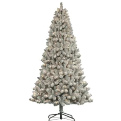 Puelo International Puleo International 6' Pre-Lit Flocked Virginia Pine Tree New