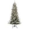 Puleo International 6.5' Pre-Lit Slim Flock Aspen Fir Christmas Tree Clearance