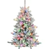 Puleo International 4.5' Pre-Lit Flocked Bennington Fir Tree Online