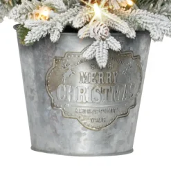 Puleo International 3' Pre-Lit Pvc Potted Flocked Tree